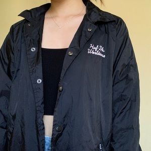 ZUMIEZ HUF rose print black windbreaker